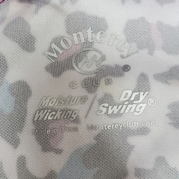 Monterey Club Women's Pro Leopard Print Block 3/4 Sleeve Zip Top. XL - Picture 7 of 12